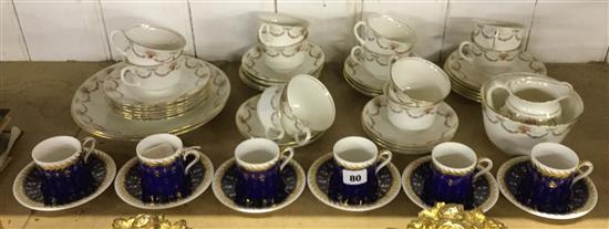 Wedgwood St James coffee service & an Aynsley floral & swag decorated tea service